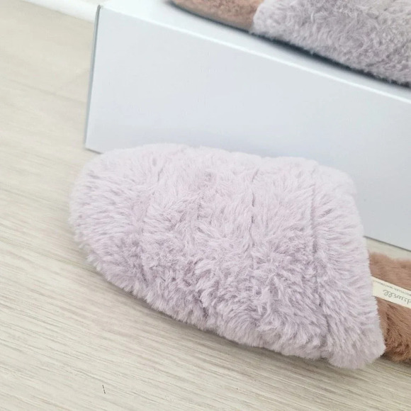 Madewell Quilted Scuff Slippers Recycled Faux Fur Dusty Purple Slip On Shoes 6 - Picture 3 of 9